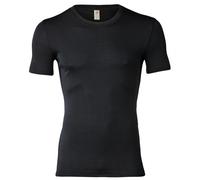 Engel-Natur, T-Shirt/Canottiera da Uomo Merino, 70% Lana (Organica), 30% Seta (46-48 EU, Nero)