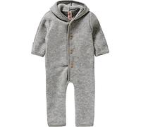 Engel - Tutina da neonato con cappuccio, in pile di lana, Grigio chiaro melange, 62/68 cm