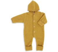 Engel - Tutina da neonato con cappuccio, in pile di lana, Melange zafferano, 50/56 cm