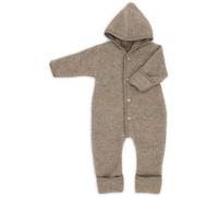 Engel - Tutina da neonato con cappuccio, in pile di lana, Noce mélange., 62/68 cm