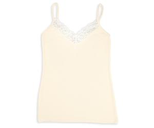Engel - Women's Top with Lace - Intimo tecnico in seta 46/48 bianco