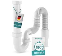 Engelbach® Sifone Lavandino Cucina Flessibile - Senza Connessione per Dispositivi - Tubo di Scarico Regolabile - Made in Germany