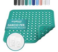 Engelbach® Tappetino doccia antiscivolo 53x53cm - Tappeto con 2 ganci per asciugatura rapida - Senza BPA, antimuffa e antibatterico - Lavabile in lavatrice
