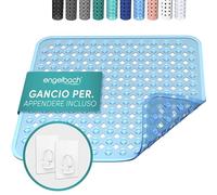 Engelbach® Tappetino doccia antiscivolo 53x53cm - Tappeto con 2 ganci per asciugatura rapida - Senza BPA, antimuffa e antibatterico - Lavabile in lavatrice