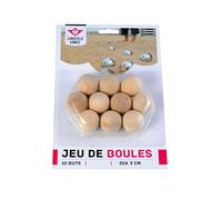 Engelhart - 010144 - Set di 10 Pallini in Legno Naturale - Diam. 3 cm - per Bocce e Petanque