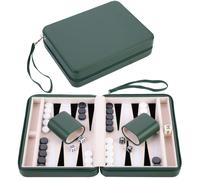 Engelhart - 250503 - Reisspel Backgammon 9 Inch - Groene Buitenkant met Ritsslui