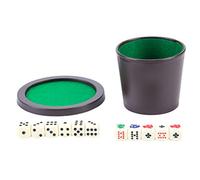 Engelhart Dice Cup Shaker with lid double dices set games 5 dices 18mm for Poker