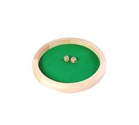Engelhart - 300806 - Pista Dadi Tonda in Legno Grezzo con 2 Dadi - Diametro 29 cm - Accessorio per Giochi