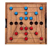 Engelhart - 350270 - La Campana in Legno - Gioco del Mulino Nine Men Morris - Gioco Ecologico da Viaggio - 2 Giocatori - Dimensioni: 13,8 x 13,8 x 3 cm