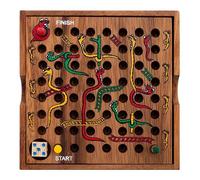 Engelhart - 350280 - Gioco del Serpente e della Scala in Scatola di Legno - Gioco da Viaggio - Dai 4 Anni in Su - 2-4 Giocatori - Dimensioni: 13,5 x 13,5 x 3,5 cm