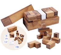 Engelhart - 350460 - Double Soma Cube - Puzzle Cube 3D in Legno - Livello Difficile - Composto da 2 Cubi di Legno - Ecologico - 2 Giocatori - Dai 6 Anni in Su