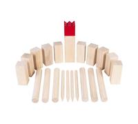 Engelhart Kubb PRO in legno dell'albero della gomma, formato ufficiale da competizione con re rosso, scacchi vichinghi in legno per esterni, gioco di lancio per giardino, parco, spiaggia e campeggio