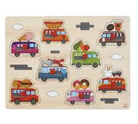 Engelhart - Puzzle da incasso con bottoni in legno - Giocattoli per bambini, di alta qualità e realizzati in legno naturale. Età consigliata: +2 (Prodotti alimentari)