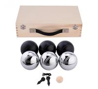 Engelhart Weiblespiele - 010208 - Set di Bocce in Cassetta di Legno, 6 Pezzi, Colore: Nero/Argento