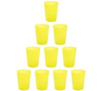 ENGELLAND - 10 bicchieri di plastica, gialli, effetto gelo, da 400 ml, infrangibili, impilabili, riutilizzabili, in plastica, riutilizzabili, per feste, bicchieri da bere