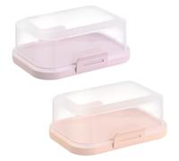 ENGELLAND - 2 contenitori per burro impilabili con coperchio e chiusura a clic, colori assortiti, 1, scatola di plastica, campana di burro, senza BPA, multiuso, robusti