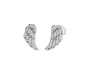 Engelsrufer ala orecchini per donne 925 Sterling argento zirconi bianchi misura 11 mm (0.43")