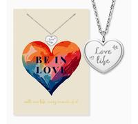 Engelsrufer Biglietto d'auguri Love con collana in acciaio inox argento - regalo per donne - biglietto emozionale con gioielli - Mostra amore con stile