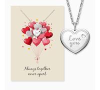 Engelsrufer Biglietto d'auguri Love You con collana in acciaio inox argento - regalo personale - biglietto di auguri con collana per fidanzata o partner