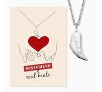 Engelsrufer Biglietto di auguri con collana in acciaio inox argento - regalo per anima gemella - biglietto con significato & gioielli