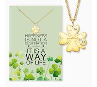 Engelsrufer Biglietto di auguri con collana in acciaio inox oro - Momento fortunato da regalare - Biglietto con gioielli in oro per lei