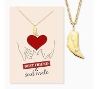 Engelsrufer Biglietto di auguri con collana in acciaio inox oro - regalo amorevole per la migliore amica o partner - emozione & stile