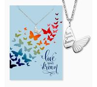 Engelsrufer Biglietto di auguri Dream con collana in acciaio inossidabile e argento, regalo di alta qualità con significato