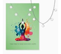 Engelsrufer Biglietto di auguri Happy Soul con collana in acciaio inox argento - regalo per persone di cuore - biglietto con messaggio positivo e catena