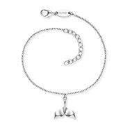 Engelsrufer Bracciale da donna Aloha in argento sterling con ciondolo a forma di pinna di delfino, chiusura a moschettone, regolabile in due lunghezze, senza nichel, 17, Argento sterling, Nessuna