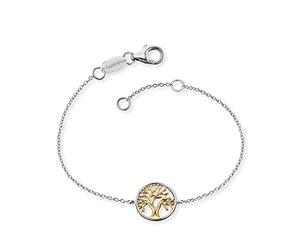 Engelsrufer Bracciale da donna in argento sterling e ciondolo a forma di albero della vita, con chiusura a moschettone, regolabile in due lunghezze, senza nichel, 17, Argento sterling, Nessuna pietra