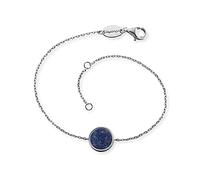 Engelsrufer Bracciale da donna in argento sterling e pietra potente, chiusura a moschettone, regolabile in due lunghezze, senza nichel, 1 Stein, Argento sterling, Lapislazzuli
