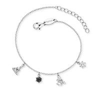 Engelsrufer Bracciale da donna Yin Yang in argento sterling con ciondolo e zirconi, chiusura a moschettone, lunghezza regolabile, senza nichel, dimensioni: 17 + 3 cm, 17+3cm, Argento sterling,