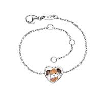 Engelsrufer Braccialetto regolabile in lunghezza per bambini, in argento Sterling con ciondolo smaltato, chiusura a moschettone, catenina a ancora, lunghezza: 16 cm, Kleine, Argento sterling Argento