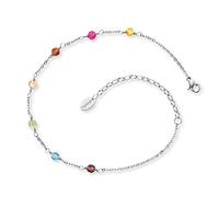 Engelsrufer Cavigliera da donna con perle o zirconi, in argento Sterling 925 rodiato o in acciaio inox, lunghezza regolabile, senza nichel, adatto a persone allergiche, Länge 22 + 5 cm, Acciaio