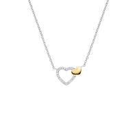 Engelsrufer Collana bicolore con fede, amore e speranza, da donna, in argento sterling 925, con zirconi, chiusura a moschettone, lunghezza: 40 + 4 cm, 44 cm, Argento sterling, Zirconia cubica