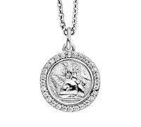 Engelsrufer Collana con ciondolo a forma di angelo a forma di cuore, in argento Sterling con ciondolo in argento, chiusura a moschettone, lunghezza regolabile, senza nichel, 38, Argento sterling