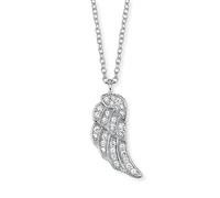 Engelsrufer - Collana da Donna con Ciondolo a Forma di Ali in Argento Sterling 925, con zirconi Bianchi e Argento, Colore: Argento, cod. ERN-LILWING-ZI