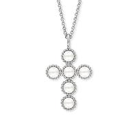Engelsrufer Collana da donna in argento sterling con ciondolo a forma di croce, regolabile in tre lunghezze, senza nichel, lunghezza: 50 cm, 42 cm, Argento sterling, Nessuna pietra preziosa