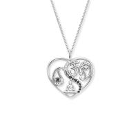 Engelsrufer Collana da donna in argento sterling con ciondolo a forma di cuore Yin Yang, decorata con zirconi scintillanti, regolabile in tre lunghezze, lunghezza: 42 + 4 + 4 cm