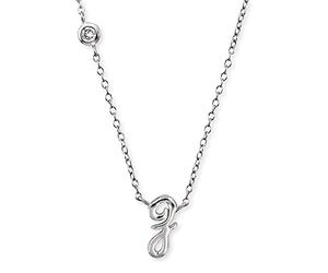 Engelsrufer Collana da donna in argento sterling con ciondolo a forma di lettera Z, decorata con una pietra di zirconia, regolabile in due lunghezze, lunghezza: 44 cm, Länge 40 + 4 cm, Argento