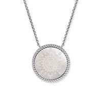 Engelsrufer Collana da donna in argento sterling con ciondolo a forma di rosa dei venti in madreperla, chiusura a moschettone, regolabile in tre lunghezze, senza nichel, 42 cm, Argento sterling,