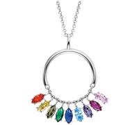 Engelsrufer Collana da donna in argento sterling e ciondolo con zirconi colorati, incastonata con 9 zirconi colorati, chiusura a moschettone, senza nichel, 42 cm, Argento sterling, Nessuna pietra