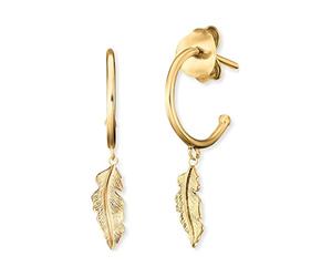 Engelsrufer - creoli Non è Un Tipo di Metallo Non è Un Gioiello Donna, Oro, Größe: Durchmesser: ca. 11,8 mm - ERE-Feder-G-CR