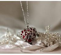 Engelsrufer Cuore Suoneria Rosso Argento Engelsklingel Angelo Chiama Catena 80cm