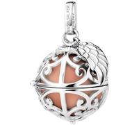 Engelsrufer ER-23-16-S - Ciondolo da donna per collana con ali in argento Sterling con sfera sonora intercambiabile, colore rosa, senza nichel, 45+5 cm, S, Argento sterling, Nessuna pietra preziosa