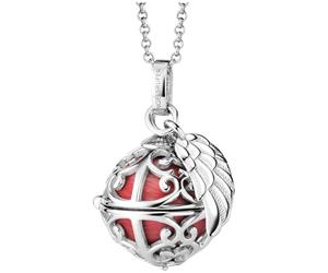 Engelsrufer ERN-ER23-25-XS - Collana da donna in argento sterling con sfera sonora rossa, chiusura a moschettone, senza nichel, dimensioni: 45 + 5 cm, 50 cm, Argento sterling, Nessuna pietra preziosa