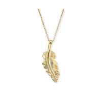Engelsrufer ERN-FEDER-G - Collana con ciondolo a forma di piuma in argento sterling, lunghezza 42 cm + 4 cm + 4 cm, 42 cm, Argento sterling, Zirconia cubica