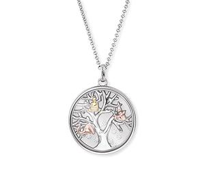 Engelsrufer ERN-FLYTREE-ZI-TR - Collana da donna con ciondolo a forma di albero della vita, in argento Sterling con zirconi tricolore, lunghezza 42 + 4 + 4 cm, 42 cm, Argento sterling, Zirconia cubica