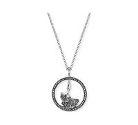 Engelsrufer ERN-GINKGO-MA - Collana in argento Sterling e marcasite, lunghezza 42 cm + 4 cm + 4 cm, colore: Argento, 42 cm, Argento sterling, Zirconia cubica