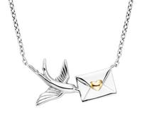 Engelsrufer ERN-LETTER-BIRD-BI - Collana da donna in argento sterling con rondine, chiusura a moschettone, senza nichel, dimensioni: 40 + 4 cm, 50 cm, Argento sterling, Nessuna pietra preziosa